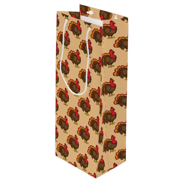 Sacola Para Vinho Bela Cartoon Turquia (Frente inclinada)