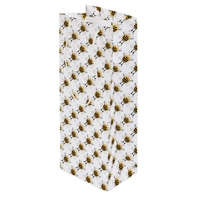 Sacola Para Vinho Bela engraçada de desenho animado (Verso inclinado)