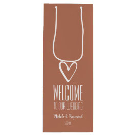 Sacola Para Vinho Bem-vindo ao Nosso Casamento Terracotta