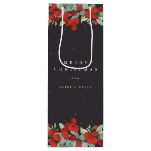 Sacola Para Vinho Berry Vermelho Preto Suave+Eucalyptus Natal/Feriad