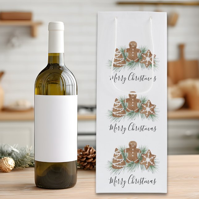 Sacola Para Vinho Biscoitos de Natal Gingerbread (Criador carregado)