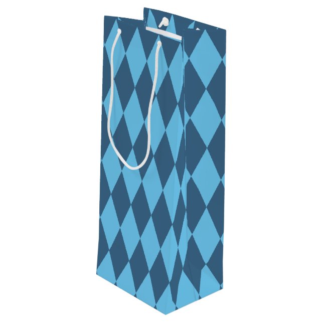 Sacola Para Vinho Blue Bavaria Rhombus Flag Pattern (Verso inclinado)