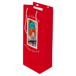 Sacola Para Vinho Blue Bird Gift Bag
