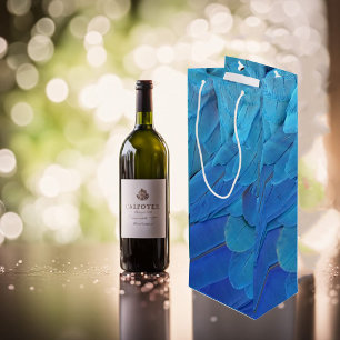 Sacola Para Vinho Blue feathers