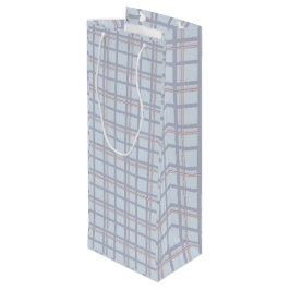 Sacola Para Vinho Blue & Maroon Plaid Pattern  Wine Gift Bag