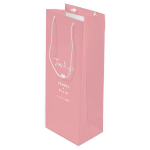 Sacola Para Vinho Blush Pink Obrigado Casamento