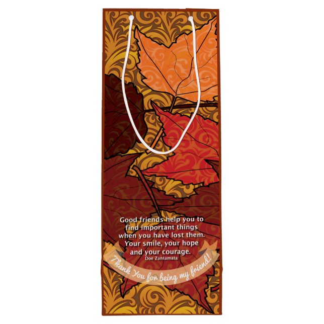 Sacola Para Vinho Boa citação de amigos (Verso)