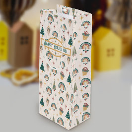 Sacola Para Vinho Boho Christmas Gift Bag