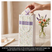 Boho Lavanda Papoulas Monograma Nome Flor Silvestr