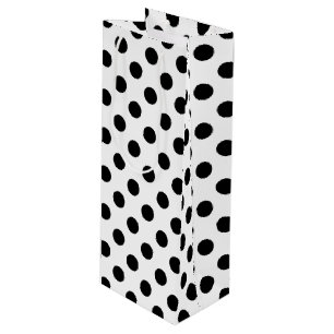Sacola Para Vinho Bolinhas pretas em branco