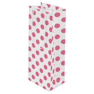 Sacola Para Vinho Bolinhas rosa e branca