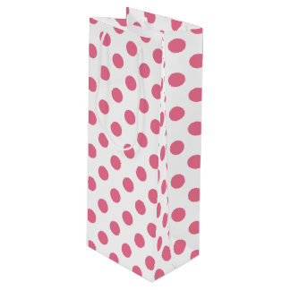Sacola Para Vinho Bolinhas rosa e branca