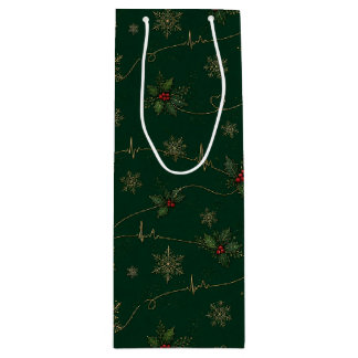 Sacola Para Vinho Bolsa de Natal de Cardiologia EKG ECG Eletrocardio
