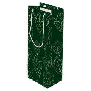 Sacola Para Vinho Bolsa de Oak Contemporânea Folha-Padrão Vinho-Pres