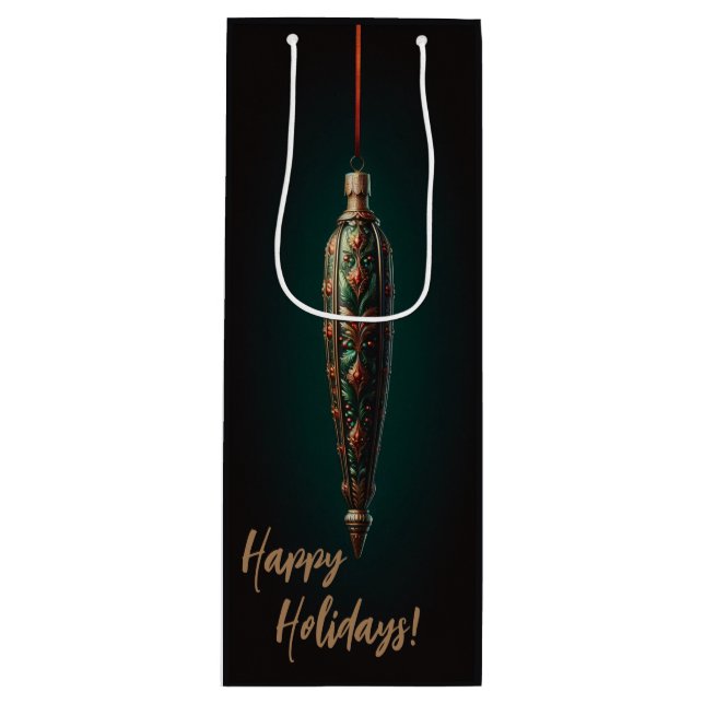 Sacola Para Vinho Bolsa de Presente de Natal Elegante (Frente)