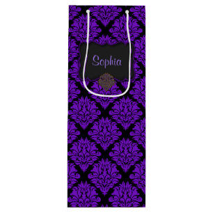 Sacola Para Vinho Bolsa de Presente de Vinho-Damasco Roxo