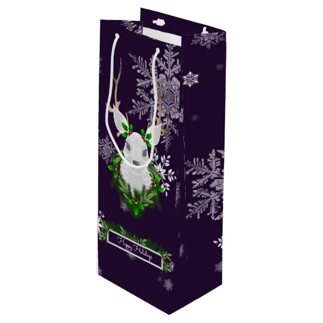 Sacola Para Vinho Bolsa de Presente de Vinho de Rã Roxo (Frente inclinada)