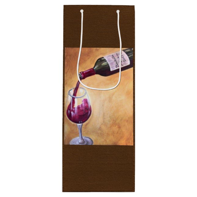 Sacola Para Vinho Bolsa de Presente de Vinho - Garrafa Elegante e Ar (Frente)