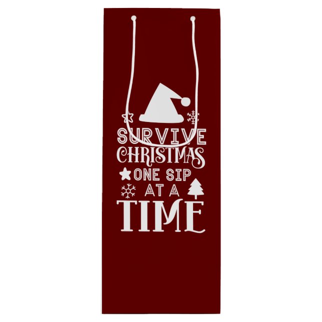 Sacola Para Vinho Bolsa de vinho Feriado Engraçado (Frente)