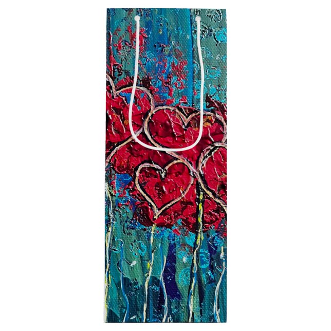 Sacola Para Vinho Bolsa de Vinho Presente do Coração (Frente)