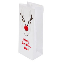 Sacola Para Vinho Bonita Reindeer "Feliz Natal, veado" Vinho