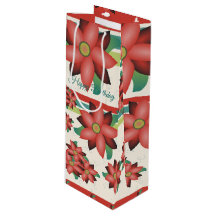 Bonito bolsa de vinho florado
