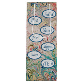 Sacola Para Vinho Bonito Marbled Cheers Gift Bag