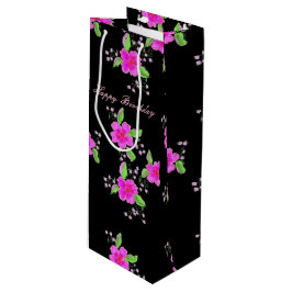 Sacola Para Vinho Bonito Saco de Vinho Flor Rosa