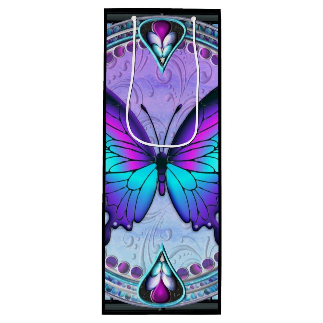 Sacola Para Vinho Borboleta de sublimação com fundo (Frente)