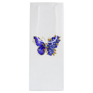 Sacola Para Vinho Borboleta Safira Flor