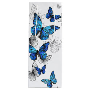 Sacola Para Vinho Borboletas Azuis Morpho