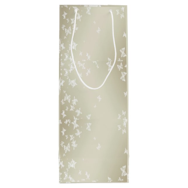 Sacola Para Vinho Borboletas brancas (Verso)