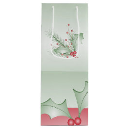 Sacola Para Vinho Boughes of Holly Light Green Pink