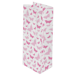 SACOLA PARA VINHO BRANCO COM BOTÕES DO DIA DE OS NAMORADOS PINK PAST