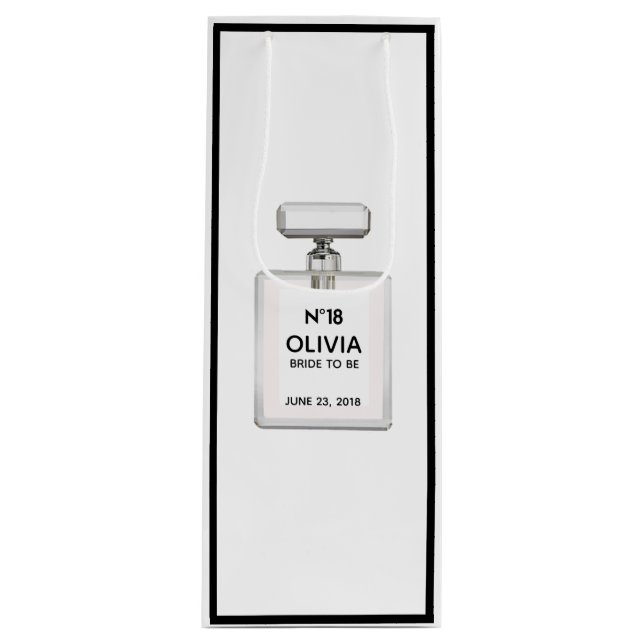 Sacola Para Vinho BRIDE Chá de Tema Parisiense Festa de aniversário (Frente)