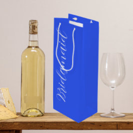 Sacola Para Vinho Bridesmaid de Casamento de Script Estilizado Real 