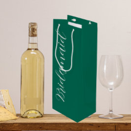 Sacola Para Vinho Bridesmaid do Casamento de Script Estilizado em Em