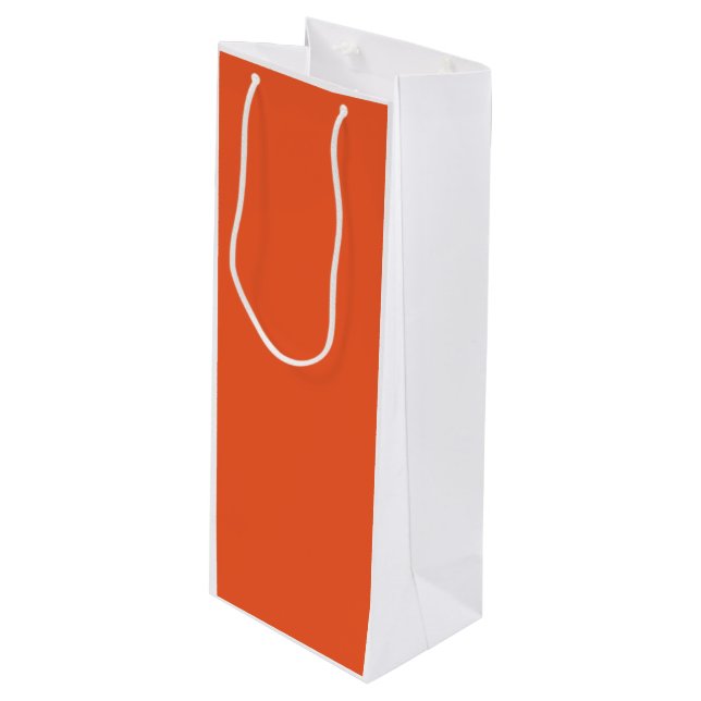 Sacola Para Vinho Bright Orange Minimalist Solid Background (Frente inclinada)