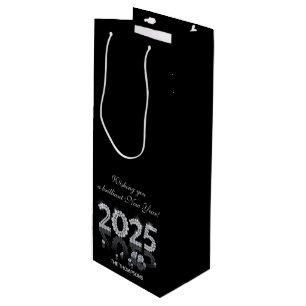 Sacola Para Vinho Brilhante Diamantes Luxúria Ano Novo 2025