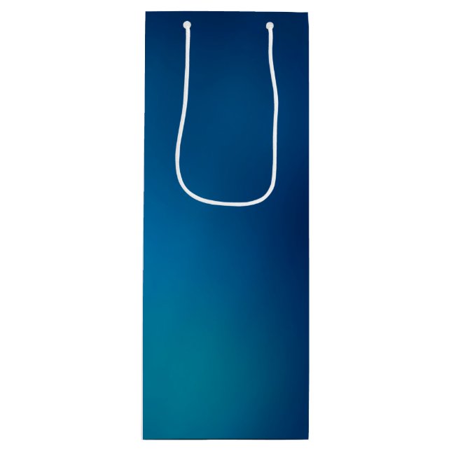 Sacola Para Vinho Brilho Azul Profundo Subaquático (Frente)