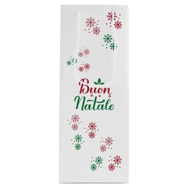 Sacola Para Vinho Buon Natale Italiana Felry Christmas (Frente)