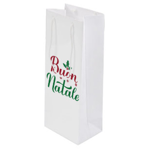 Sacola Para Vinho Buon Natale Red e Green Christmas