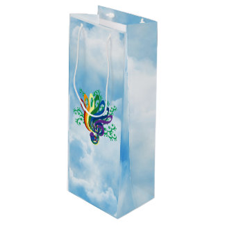 Sacola Para Vinho Buquê do Clef da música nas nuvens