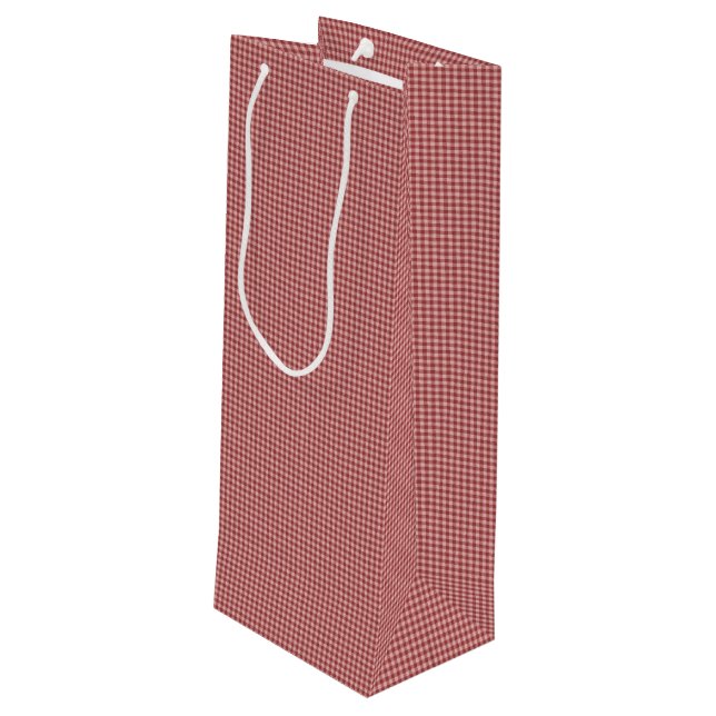 Sacola Para Vinho Burgundy Gingham-WINE GIFT BAG (Verso inclinado)