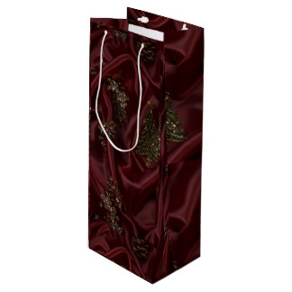 Sacola Para Vinho Burgundy Silk-Look Diamond 