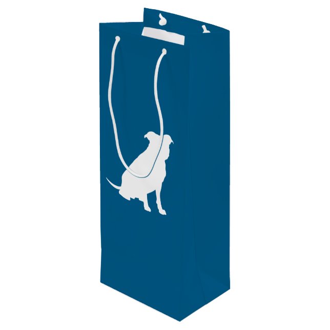 Sacola Para Vinho Cachorro-Chá de fraldas Cachorro Azul (Verso inclinado)