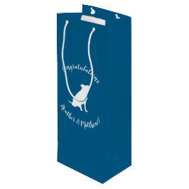 Sacola Para Vinho Cachorro-Chá de fraldas Cachorro Azul