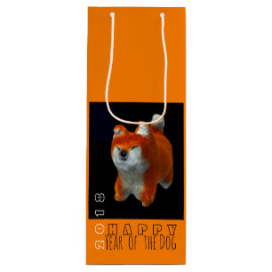 Sacola Para Vinho Cachorro de Arte Digital Shiba Puppy 3D Ano 2018 W