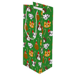 Sacola Para Vinho Cachorro de Natal Bonito, Padrão