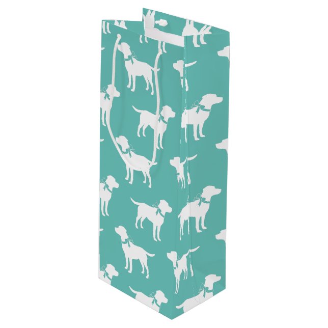 Sacola Para Vinho Cachorro Negro Puppy (Frente inclinada)